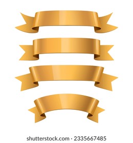Realistische Gold Glossy Vektorbänder für Ihr Gestaltungsprojekt. Vektorgrafik