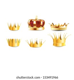 Realistic Gold Heraldic Crown Embedded Or Coronet 