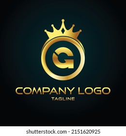 Realistic gold Letter G crown king and queen Royal golden luxury 3d vector isolated icon