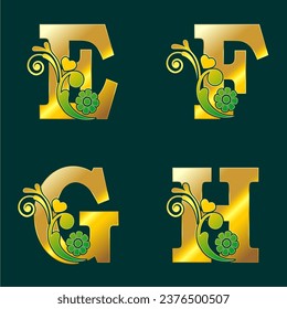 Realistic gold metal alphabet, Decorative luxury gold letters for banner, cover, birthday or anniversary, holiday party design elements. 3D golden vector illustration