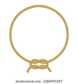 realistic gold ropes with a circular shape. isolated white background