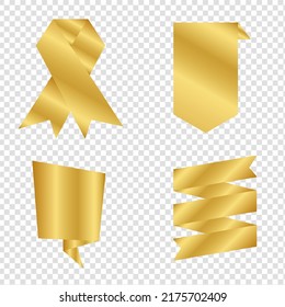 Realistic gold sale figures. Collection of gold on transparent background png