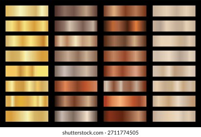 Realistic gold silver and bronze background texture stock illustration collection 