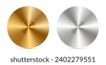 Realistic gold and silver vinyl disc vector illustration set isolated on white background. Music record album. Highest award for musicians. Songs and singers reward. Playlist for dj.