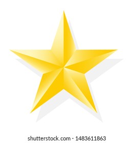Realistic gold star icon for your design. Vector illustration.