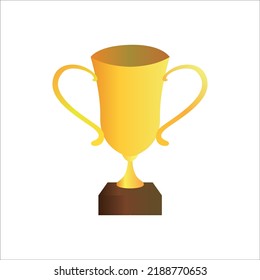 realistic gold trophy design vector illustration. winner sign and symbol.