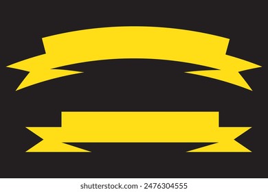 Realistic Gold Vector Ribbons Set , banner, with stitch detailing for your design project