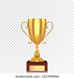 Realistic Golden 3d Trophy Cup Isolated Stock Vector (royalty Free 