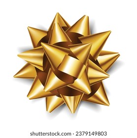 Realistic golden bow vector illustration