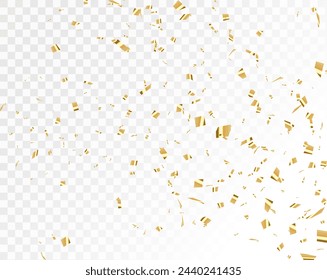 Realistic golden celebration confetti background