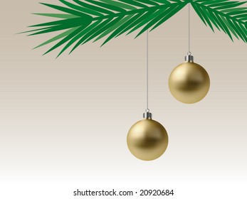 Realistic Golden Christmas Baubles - Vector