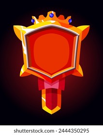 Realistic golden coat of arms for emblems and achievements. Perfect for mobile games.
