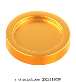 Moedas de Ouro Realistas. Moeda em Branco dinheiro girando em diferentes ângulos isolados no fundo branco. Moeda de pagamento em dinheiro dourado. Símbolo de riqueza, renda e finanças. Ilustração em 3d vetorial