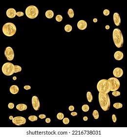 Realistic golden coins explosion isolated. Money rain. Vector illustration.
