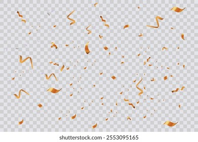 Realistic golden confetti background, gold confetti