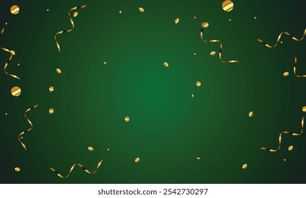 fundo de confete dourado realista. Fundo de luxo com confete caindo.