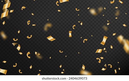 Realistic golden confetti background vector design in eps 10