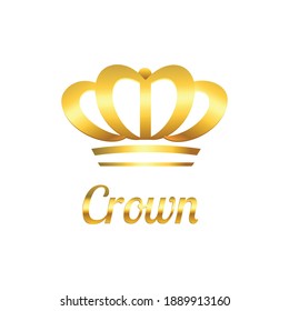 Realistic golden crown and text on white background vector illustration