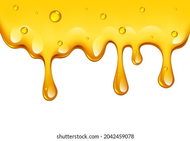 Realistic Golden Dripping Honey Border On Stock Vector (Royalty Free ...