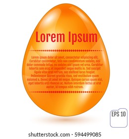 Realistic golden easter egg on white background. Vector illustration