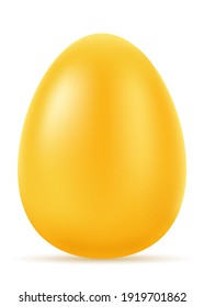 realistische goldene Ei-Vektorgrafik einzeln auf weißem Hintergrund