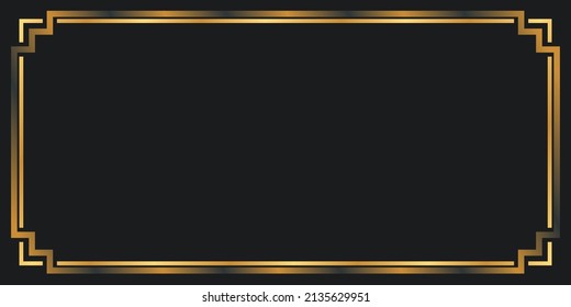 realistic golden frame on black background