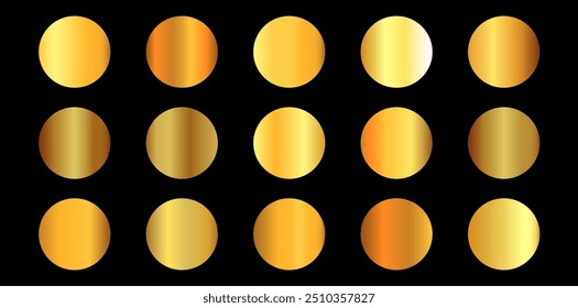 Realistic Golden Gradient Kit On Black Background, Luxury Elements Vector Illustration.	

