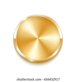 Realistic golden medal. Vector illustration
