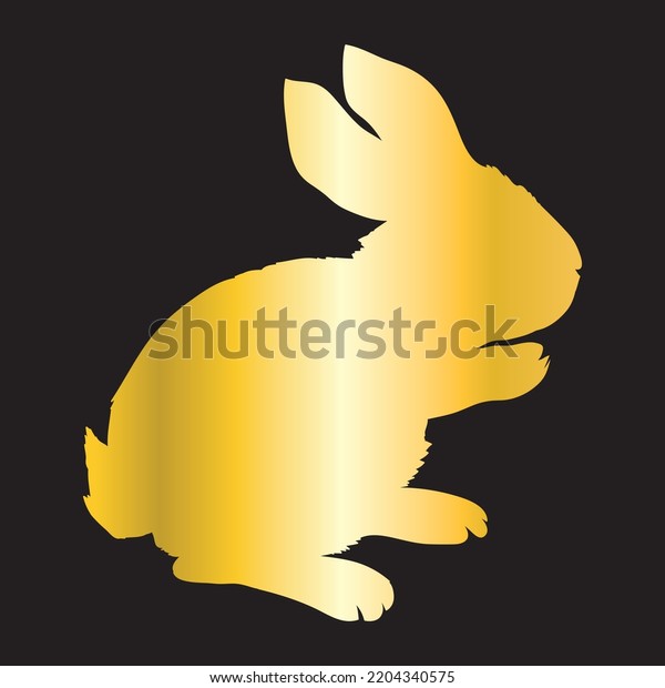 Realistic Golden Rabbit Gold Metallic Bunny Stock Vector (Royalty Free ...