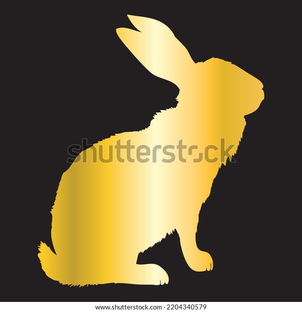 Realistic Golden Rabbit Gold Metallic Bunny Stock Vector (Royalty Free ...
