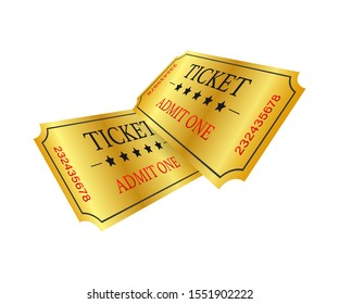 Realistic Golden Show Ticket Old Premium Stock Vector (royalty Free 