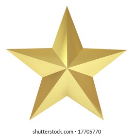 Golden Star 3d Illustration Isolated On Stock Illustration 195848312