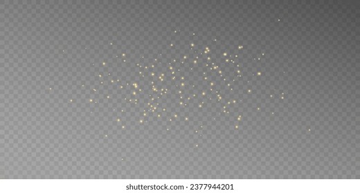 Realistic golden star dust light effect isolated on transparency grid layer. Stock royalty free vector illustration