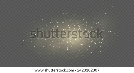 Realistic golden star dust light effect. Vector isolate. Only star dust layer