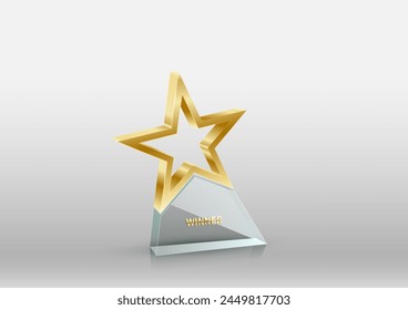 Realistic Golden Star Trophy Award in Vector