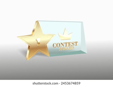 Realistic Golden Star Trophy Award in Vector