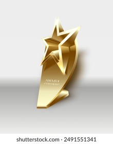 Realistic Golden Star Trophy Award in Vector