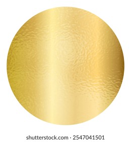 Realistic golden sticker, blank templates, label with metallic effect. Shiny isolated on transparent background gold round emblem with rough texture. Mockup for shopping icon. Vector EPS10
