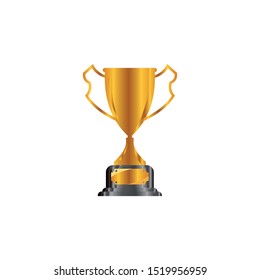 Realistic Golden Trophy with text space, Vector Illustration