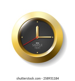 realistic golden wall clock
