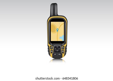 Realistic gps navigator device for traveler and hunter. Vector illustration EPS 10.