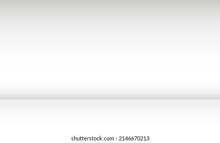 Realistic gradient bright shinny white studio background template. 