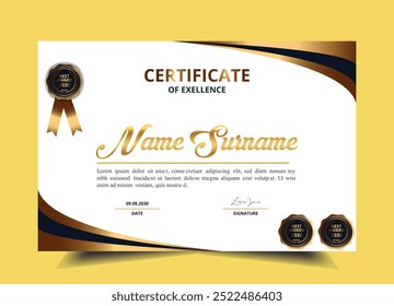 Realistische Gradient golden Diplomzeugnis