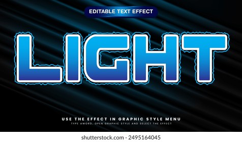 Realistic gradient light editable text effect template