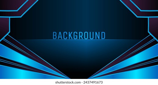 Realistic gradient luxury background, paper cut Luxury blue Background with dark metal texture.