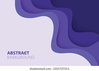 realistic gradient purple 3D paper cut wave abstract background