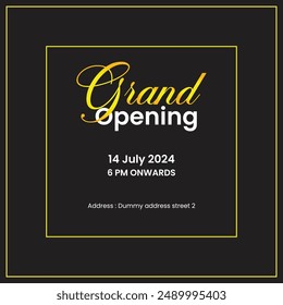 Realistic grand opening invitation banner 