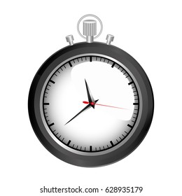 realistic graphic of black stopwatch vector illustration