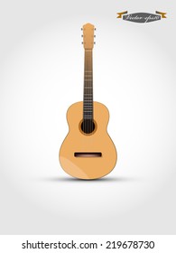 realistic graphic design vector of acoustic guitar