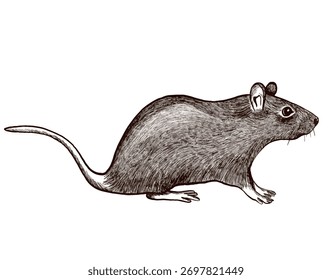 Realistic graphic image of a mouse in vector.